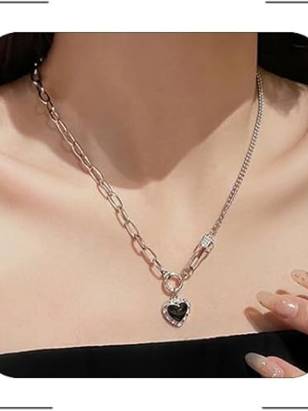 Dainty Open Heart Necklace 14K Gold Plated Tiny Heart Pendant Choker